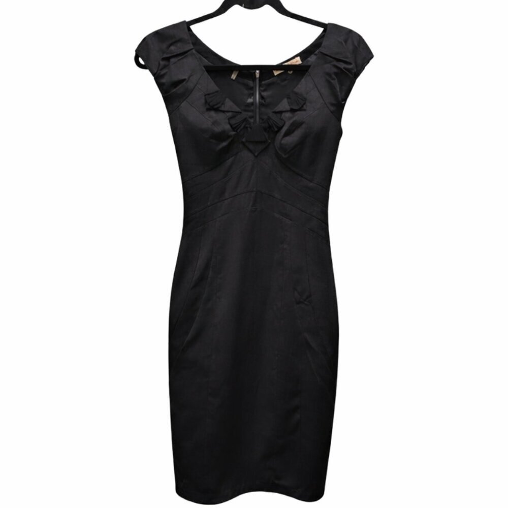 Rebecca Taylor Grey Cap Sleeve Sweetheart Fitted Dress Cocktail Designer